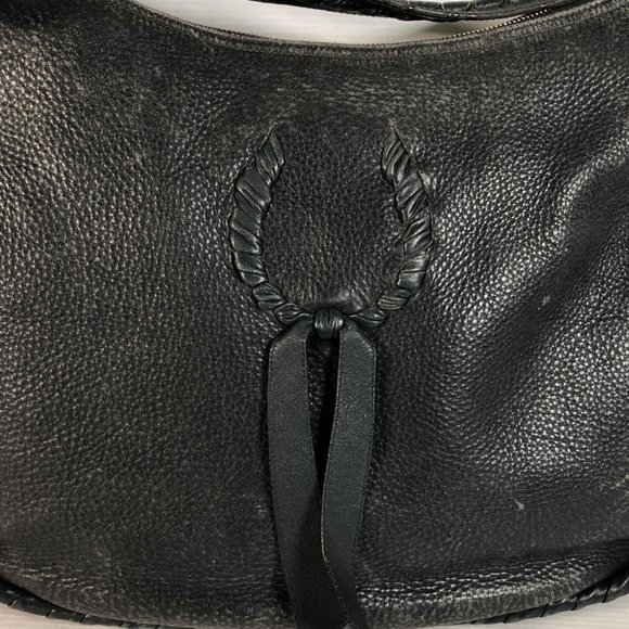 Nina Ricci Womens Sac Hobo Shoulder Handbag Navy Leather Vintage Detail Italy - Picture 7 of 7